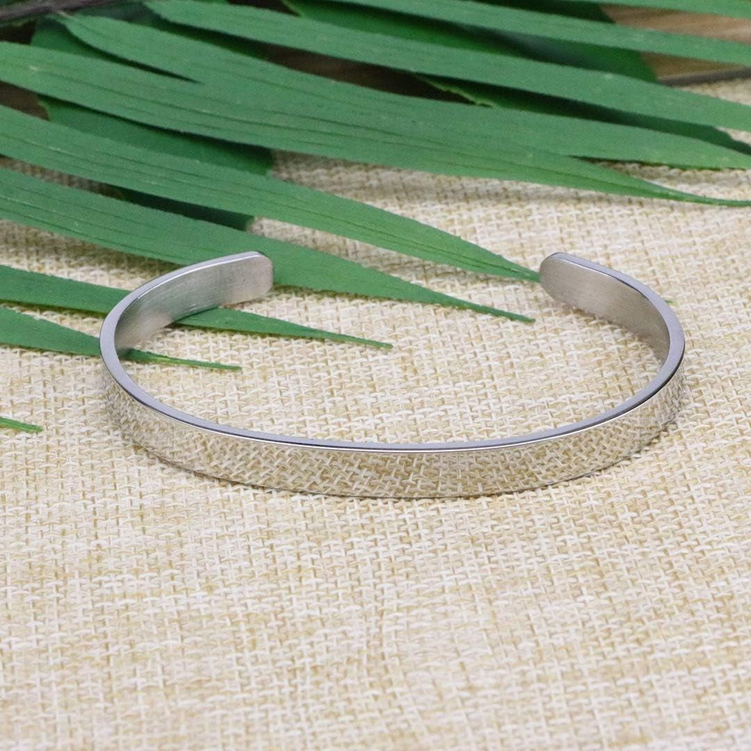Inspirational Bracelets for Women Inspirational Cuff Bangle for Her with Engraved Message Christmas Birthday Gifts for Her
